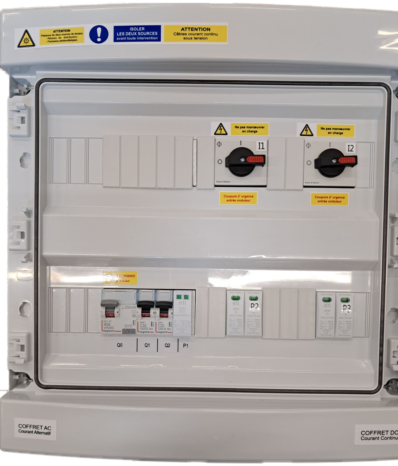 COFFRET AC/DC MONOPHASÉ 1 ONDULEUR 6KVA+DC 2 MPPT