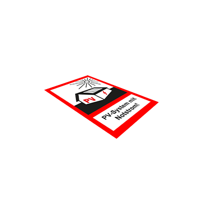 Autocollant avertissement alim. secours (SU=10)