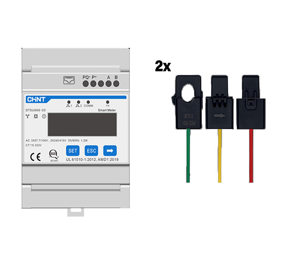 Smart meter DTSU666 con 2 set di TA 100A inclusi