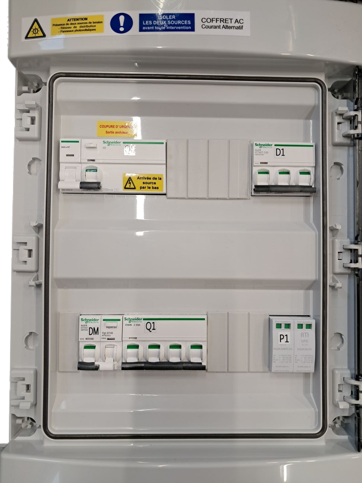 COFFRET AC TRIPHASE, 1 ONDULEUR 36kVA MAX