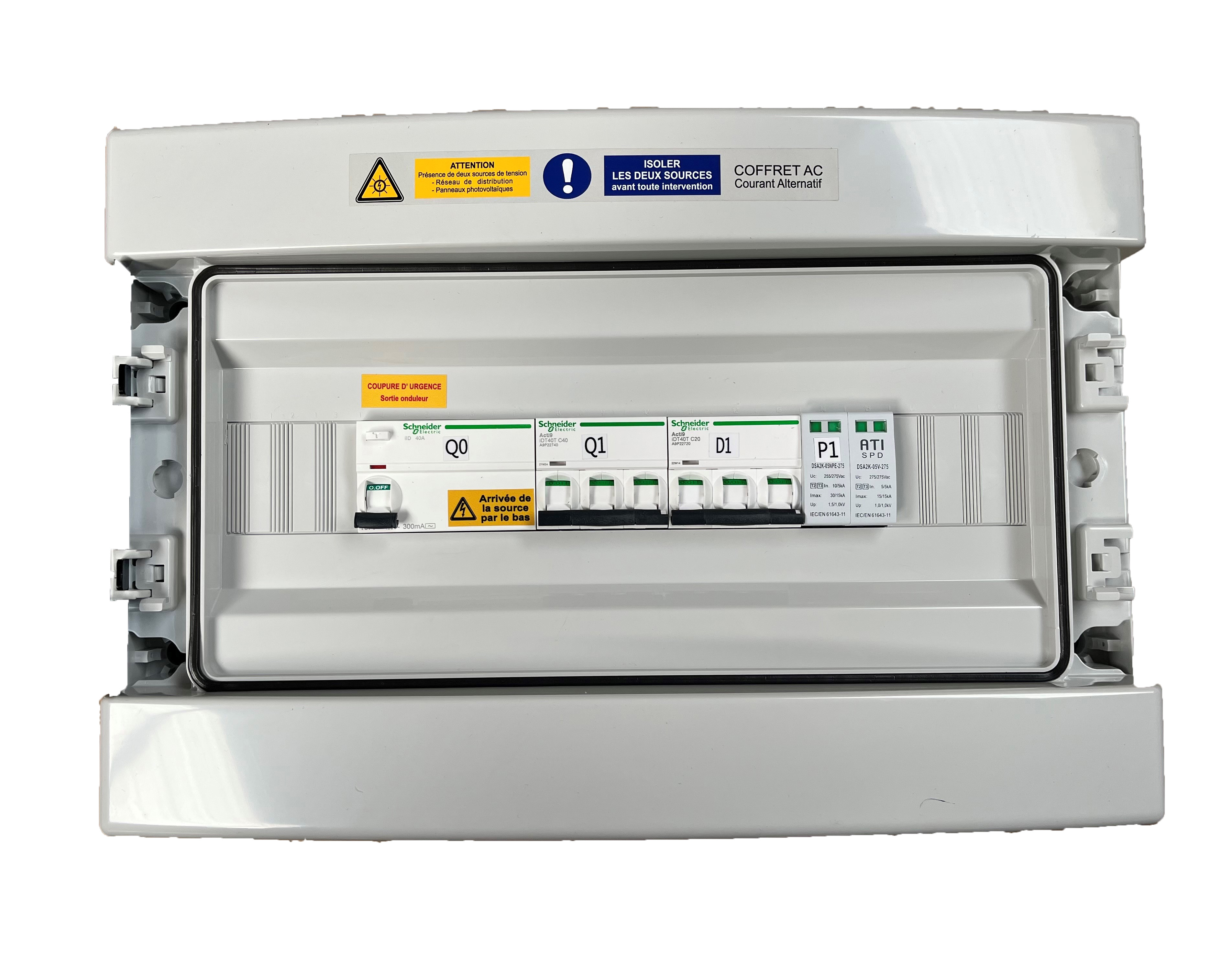 COFFRET AC TRIPHASÉ, 1 ONDULEUR 25KVA MAX