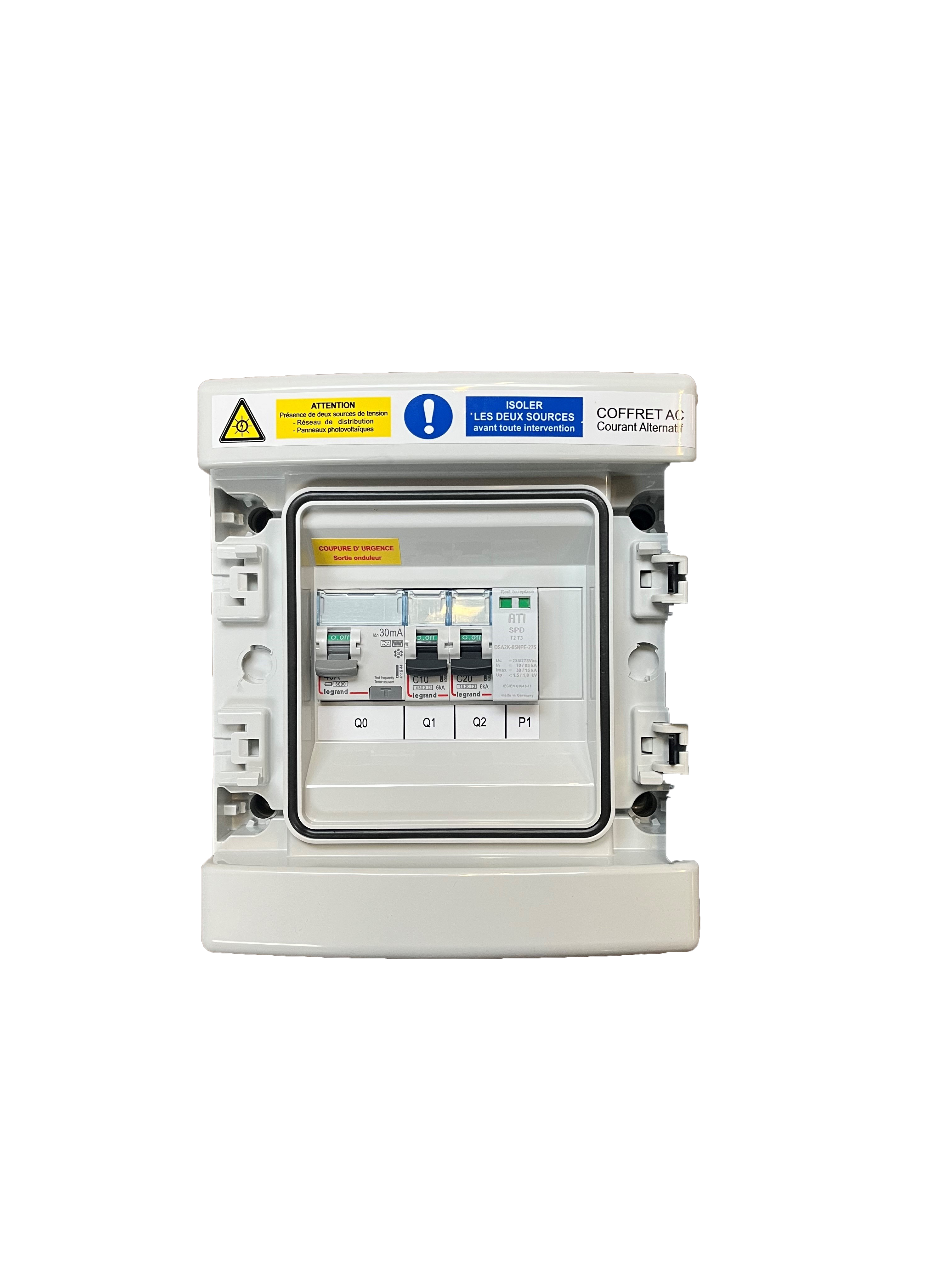 COFFRET AC MONOPHASE, 1 ONDULEUR 2KVA MAX