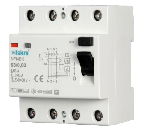 FI Typ B-Schalter 40A 0,03A 4P DFS4 A EV (RCCB)