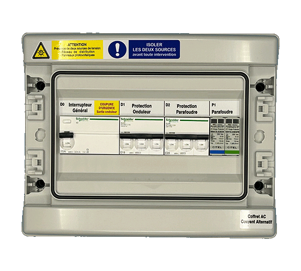 COFFRET AC TRIPHASÉ, 1 ONDULEUR 9KVA MAX